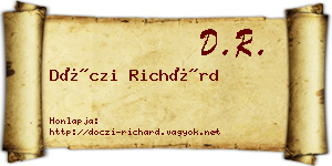 Dóczi Richárd névjegykártya