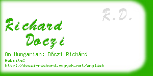 richard doczi business card