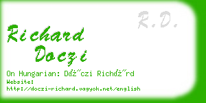 richard doczi business card